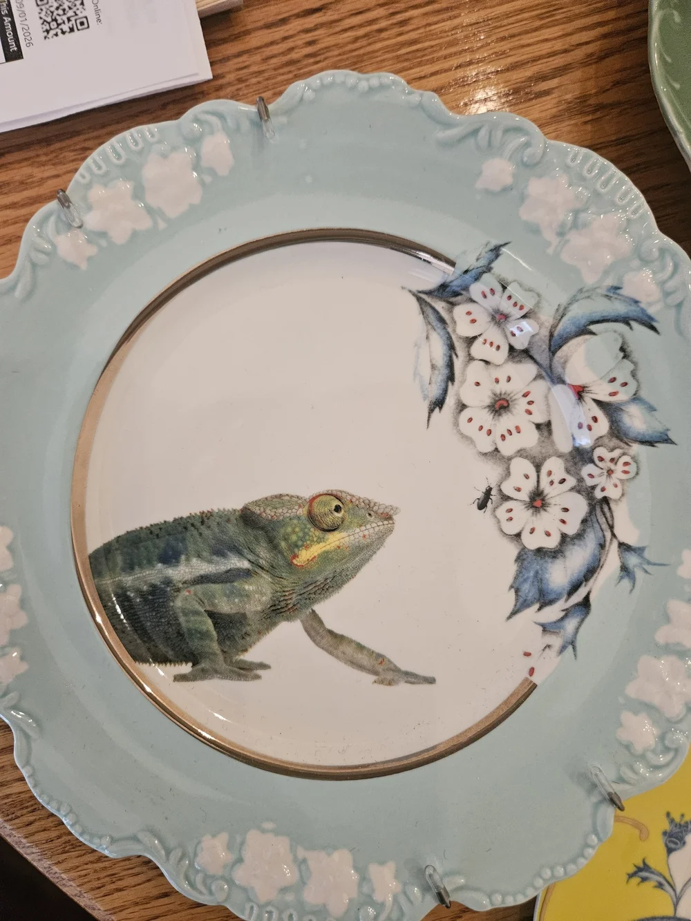 Decorative Scalloped Ceramic Desert Plate Anthropologie LOU ROTA Mother Nature
